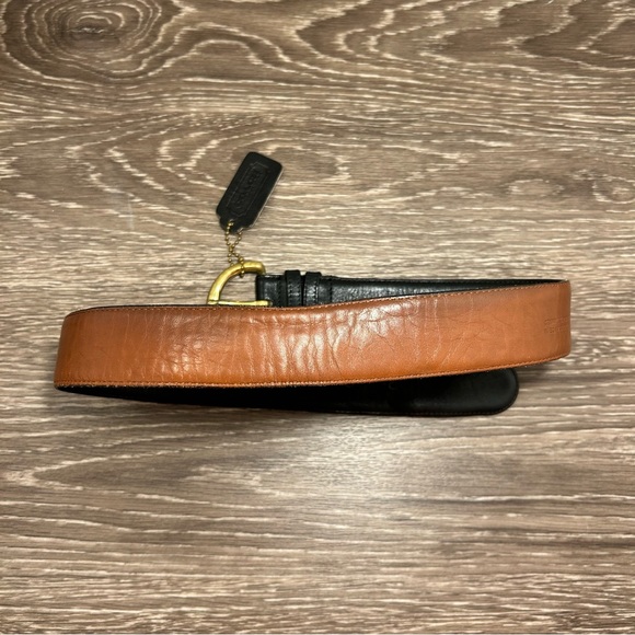 SOLD Vintage COACH Black Leather Belt with Solid Brass Buckle, Size Small - Picture 5 of 7